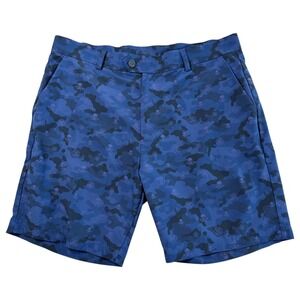 G Fore Mens Blue Camo Skull Crossbones Performance Shorts Sz 35 Golf Stretch